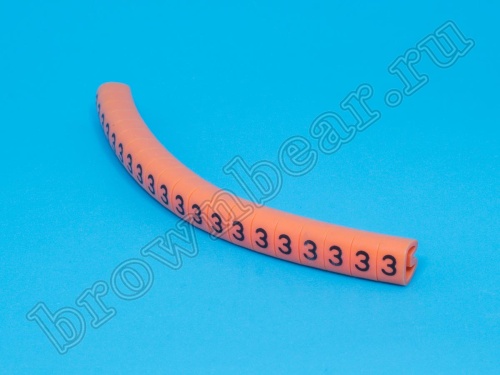 Маркер цифра 3 d=3,0-4,2мм, оранжевый, упак.20 шт. KSS фото 2