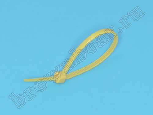 Стяжка (хомут) нейлоновая 100x2,5мм, желтая, упак. 100 шт. CV-100-Y фото 4