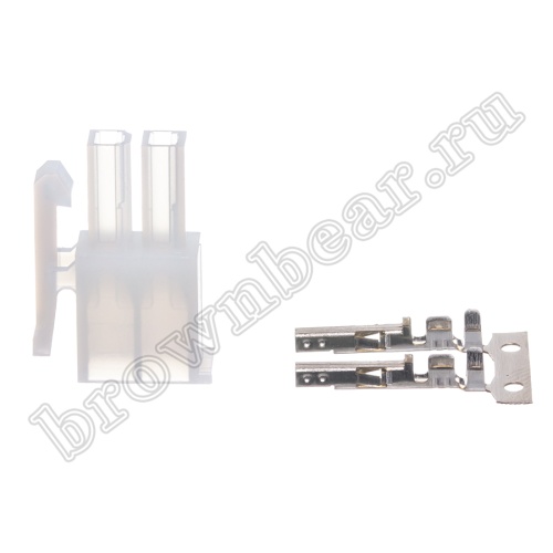 Разъем питания Mini-Fit 2 контакта, гнездо на кабель, шаг 4,2мм MF-2F/2 фото 4