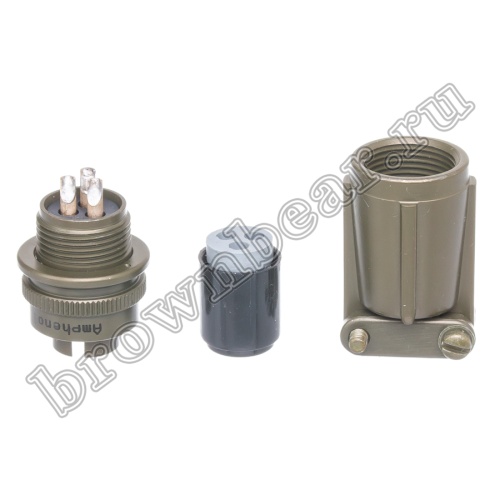 Разъём Amphenol серии MS, 3 контакта, вилка на кабель, тип 10SL, резьбовой MS3106E-10SL-3P фото 8