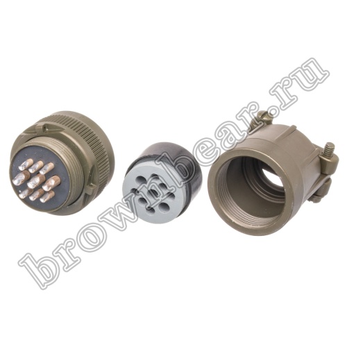 Разъём Amphenol серии MS, 9 контактов, розетка на кабель, тип 20, резьбовой MS3106E-20-18S фото 6