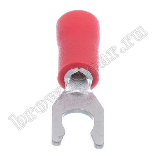 Клемма вилочная обжимная тип "U" 3.7 мм на провод 0.5 - 1.5 мм² с защелкой, изолированная, кратно 100шт. TYLI-1.25-3 фото 4