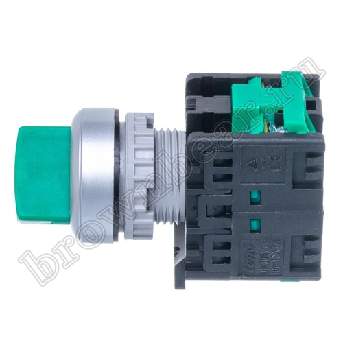 Селекторный переключатель управления, 3 позиции с фиксацией, 30 мм, НP, зеленый TN2SS4G-1AA фото 7