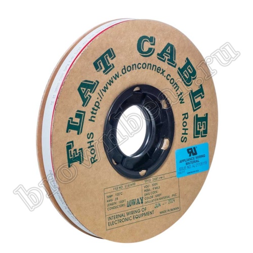 Кабель плоский, шлейф 10 проводников, шаг 1.27 мм фото 2