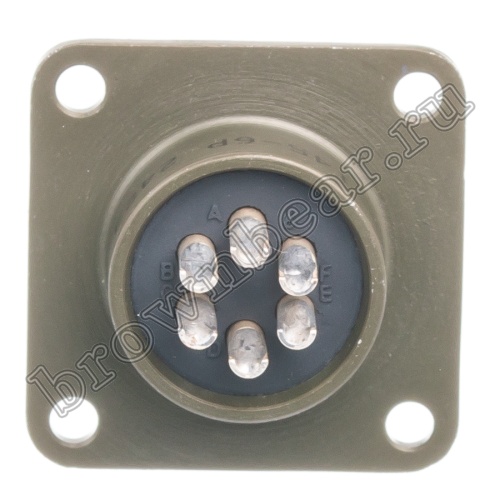 Разъём Amphenol серии MS, 6 контактов, вилка на блок, тип 14S, резьбовой MS3102E-14S-6P фото 4
