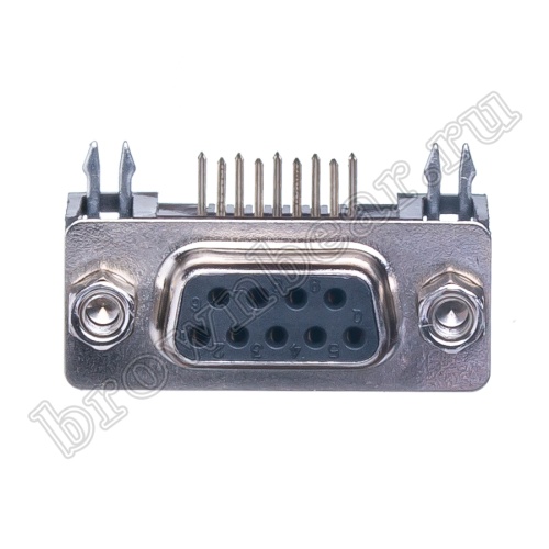Разъем D-SUB 9 контактов, гнездо на плату, прямой угол 9.4мм DRB-9FB фото 6
