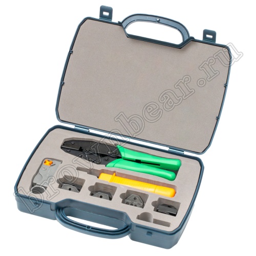 Набор инструмента для монтажа ВЧ разъемов и разъемов RJ-11,RJ-45, 10 предметов HT-2314B