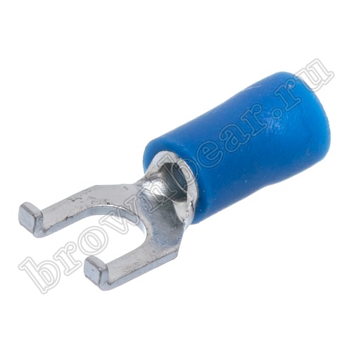 Клемма вилочная обжимная тип "U" 4.3мм на провод 1.5-2.5мм с фланцем, изолированная, кратно 100шт. TYFI-2-4