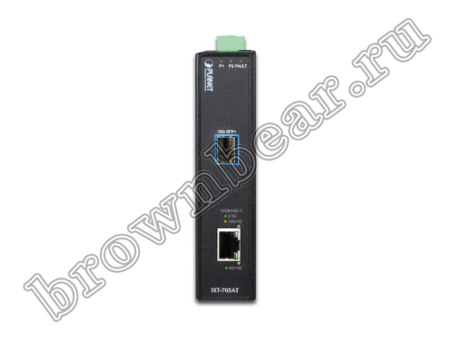 IXT-705AT Промышленный неуправляемый медиаконвертер Planet 1 порт 10G/5G/2.5G/1G/100M, 1 порт SFP+ 10Гб/с фото 3