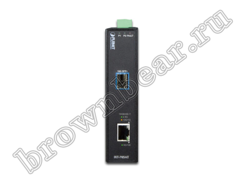 IXT-705AT Промышленный неуправляемый медиаконвертер Planet 1 порт 10G/5G/2.5G/1G/100M, 1 порт SFP+ 10Гб/с фото 3