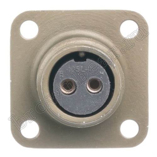 Разъём Amphenol серии MS, 2 контакта, розетка на блок, тип 10SL, резьбовой MS3102E-10SL-4S фото 2