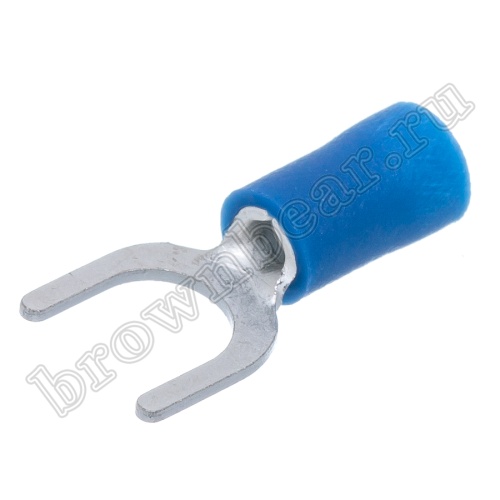 Клемма вилочная обжимная тип "U" 6.4 мм, на провод 1.5 - 2.5 мм², изолированная, кратно 100шт. TYI-2-6
