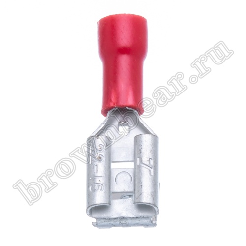 Клемма плоская обжимная 6.3 мм, гнездо + вилка на провод 0.25 - 1.5м², изолирорванная, кратно 100шт., РПИ-О TAI-1.25MF фото 5