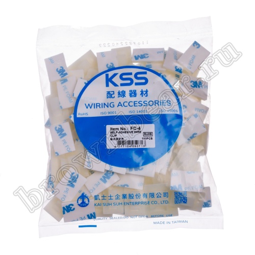 Площадка-держатель для провода самоклеящаяся 14.8 х 5.5 мм, упак. 100 шт. FC-4 фото 4