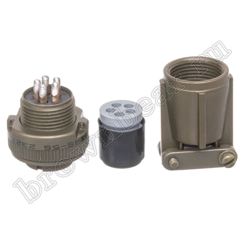 Разъём Amphenol серии MS, 5 контактов, розетка на кабель, тип 14S, резьбовой MS3106E-14S-5S фото 6