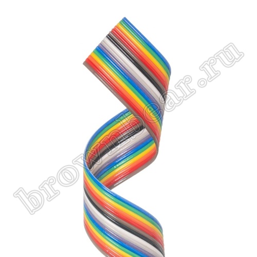 Кабель плоский, шлейф 16 проводников, шаг 1.27 мм, цветной