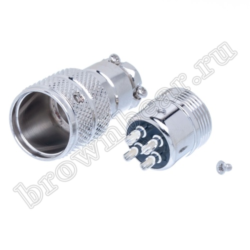 Разъем GX16 (M16) 4 контакта вилка на кабель, наружная резьба AC-M16-4MA фото 6