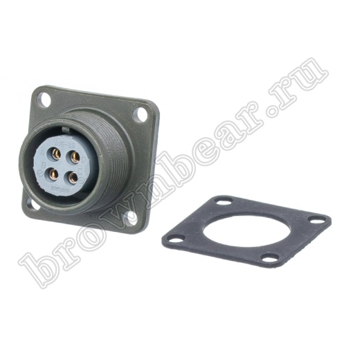 Разъём промышленный круглый MIL-5015 серии MS 4 контакта, гнездо на блок