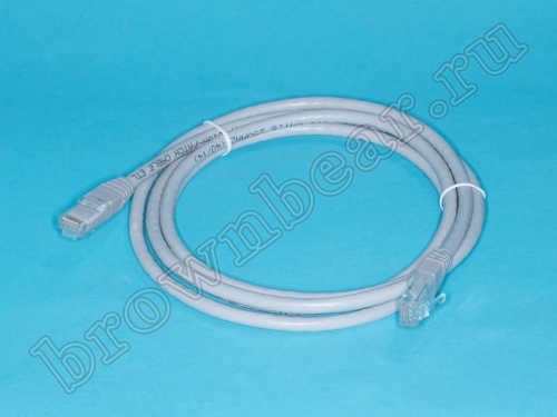 Патч-корд UTP RJ-45, категория 6, литой, 2 метра, серый 
