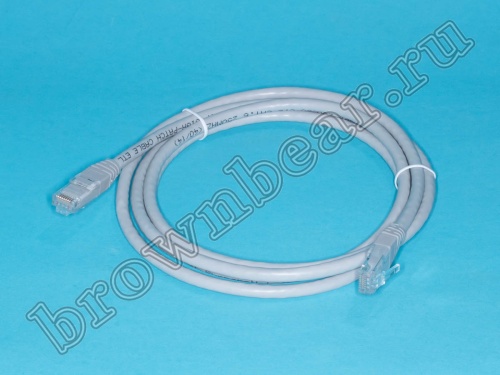Патч-корд UTP RJ-45, категория 6, литой, 2 метра, серый 