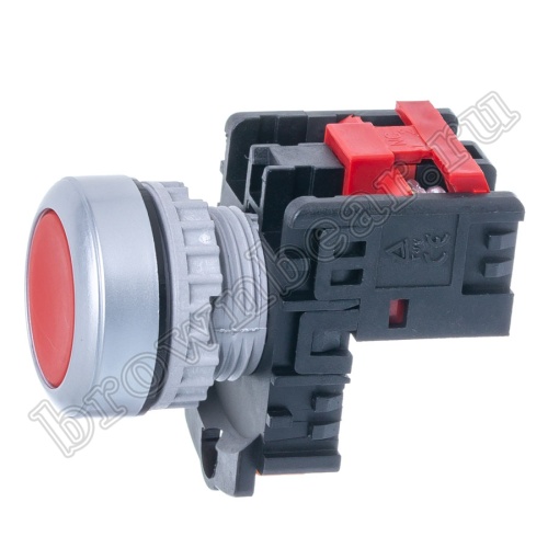 Кнопка управления плоская, без фиксации, d 30 мм, НЗ, красная TN2BFR-1B фото 2