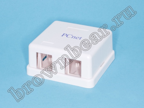 Коробка для внешней розетки под 2 Keystone, PCnet 