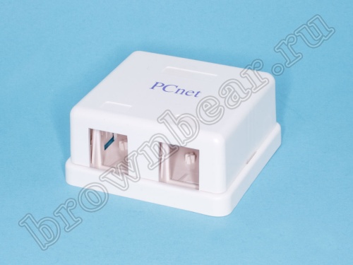 Коробка для внешней розетки под 2 Keystone, PCnet 