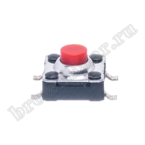 Кнопка тактовая влагозащищенная SMD, 6х6 мм, h=4.3 мм, 4 контакта SWT-54 фото 7