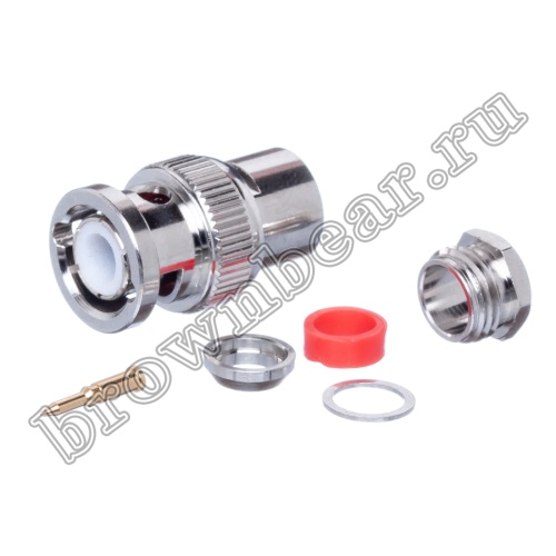 Разъем BNC штекер на кабель RG-59, пайка BNC-S59P фото 2