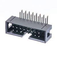 Разъем IDC 2х 8 вилка на плату, шаг 2.54мм, угловой BH-16R