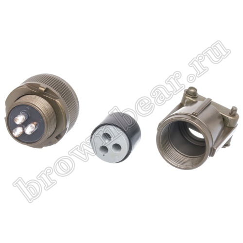 Разъём Amphenol серии MS, 3 контакта, вилка на кабель, тип 16, резьбовой MS3106E-16-10P фото 5