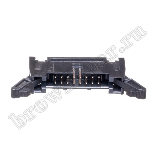 Разъем IDC 2х8 вилка на плату, шаг 2.54мм, с защелками SCM-16 фото 2