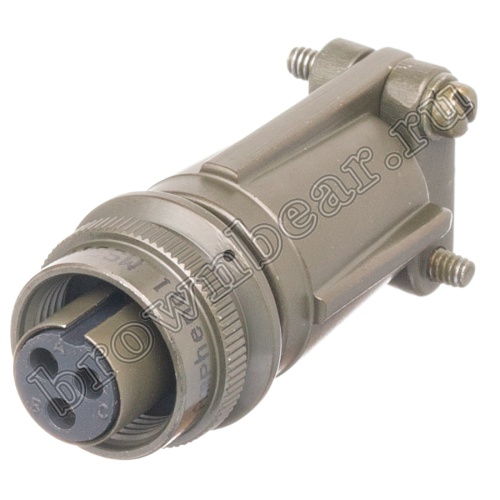 Разъём Amphenol серии MS, 3 контакта, розетка на кабель, тип 10SL, резьбовой MS3106E-10SL-3S