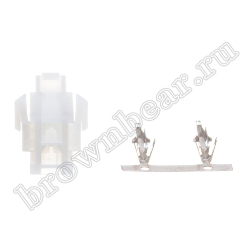 Разъем питания Mini-Fit 2 контакта, вилка на кабель, шаг 4,2мм MF-2M/2 фото 4