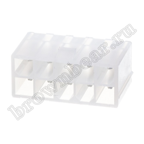 Разъем питания Mini-Fit 10 контактов, вилка на плату, шаг 4,2мм MF-10MA/2