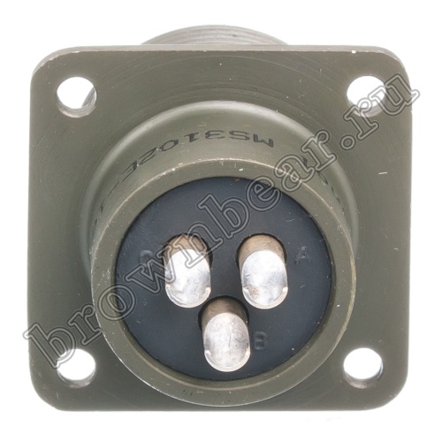 Разъём Amphenol серии MS, 3 контакта, розетка на блок, тип 16, резьбовой MS3102E-16-10S фото 4
