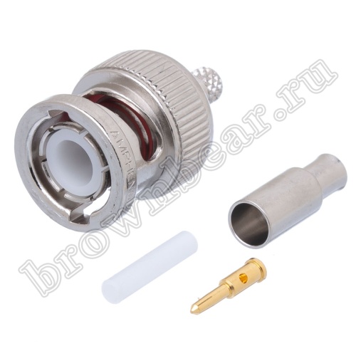 Разъем BNC Amphenol, штекер на кабель RG-174U, обжимной 31-315-RFX фото 2