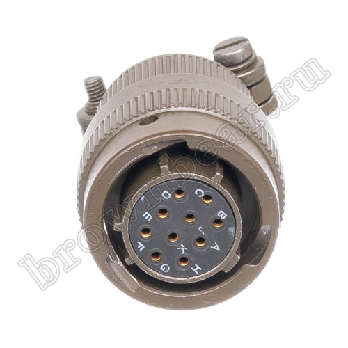 Разъём Amphenol серии 62IN, 10 контактов, розетка на кабель, тип 12, байонетный 62IN-16F-12-10S фото 4