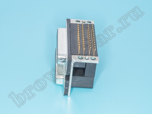 Разъем D-SUB  спаренный 25 контактов, гнездо-гнездо на плату, прямой угол DRN-25F/25F-A фото 2