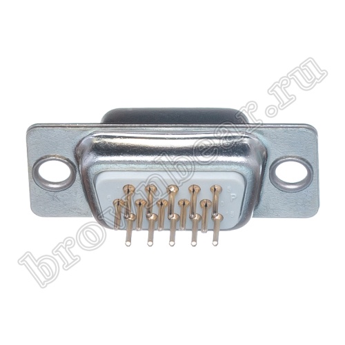 Разъем D-SUB  15 контактов высокой плотности, гнездо на плату, вертикальный DHB-15F фото 3