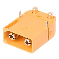 Разъем питания XT90 для АКБ, 2 контакта, штекер на плату угловой XT90PW30-M.G.Y