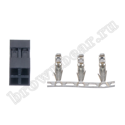 Разъем 2х2 гнездо на кабель, шаг 2.54мм, с контактами фото 5