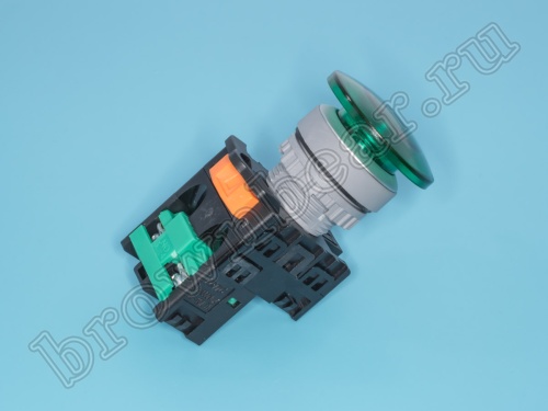 Кнопка управления грибок, с подсветкой, без фиксации, d 38 мм, НР, зеленая TN2IM2GN-1A фото 3