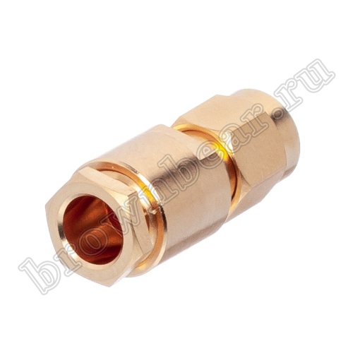 Разъем SMA штекер на кабель RG-58, пайка, Amphenol SMA1141C2-3GT50G-58U-50 фото 7