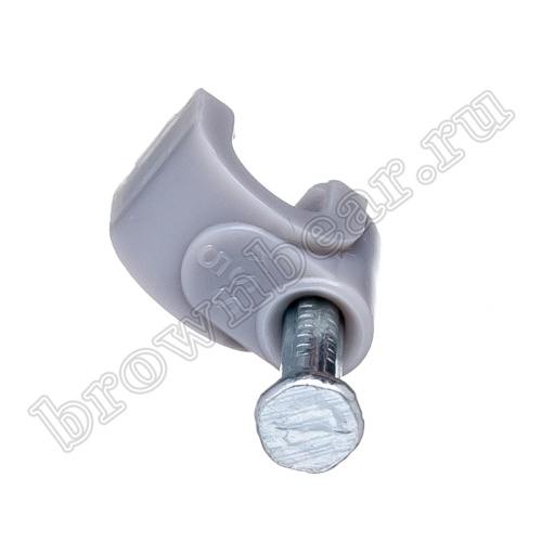 Скоба пластиковая с гвоздем для кабеля RG-58, 5 х 5.3 мм, серая, упак. 100 шт. NC-0.5N-G фото 3