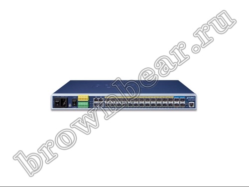 MGSW-28240F Управляемый L3 коммутатор Planet Metro Ethernet 24 слота SFP 100/1000Мб/с,  4 слота SFP+ 10Гб/с, AC+DC резервное питание