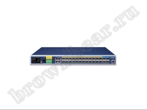 MGSW-28240F Управляемый L3 коммутатор Planet Metro Ethernet 24 слота SFP 100/1000Мб/с,  4 слота SFP+ 10Гб/с, AC+DC резервное питание