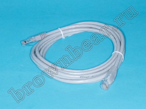Патч-корд UTP RJ-45, категория 5e, литой, 3 метра, серый 