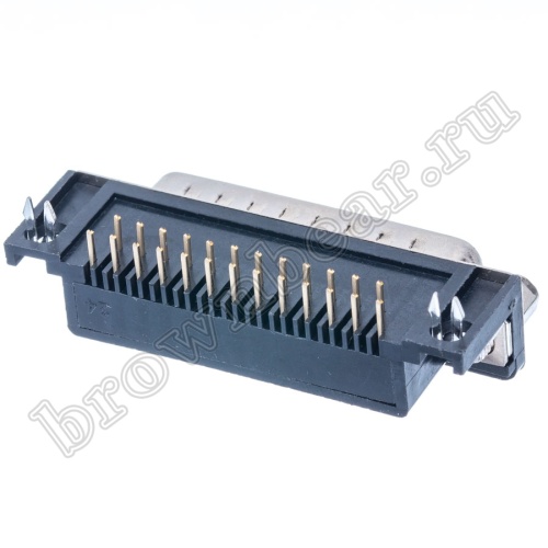 Разъем D-SUB 25 контактов, вилка на плату, прямой угол  9.4мм DRB-25MB фото 5