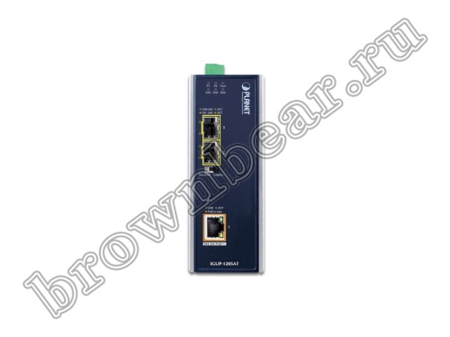 IGUP-1205AT Промышленный медиаконвертер 1 порт 802.3bt PoE++ 1Гб/с + 2 SFP слота 1Гб/с фото 3